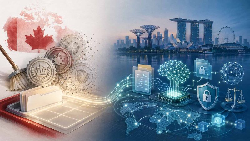 Theme image for Canada official-marks cleanup and Singapore AI dispute governance