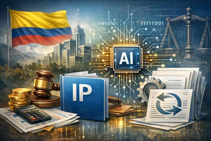Theme image for Colombia SIC industrial property fee updates, AI-driven trade mark operations, and technology-transfer compliance