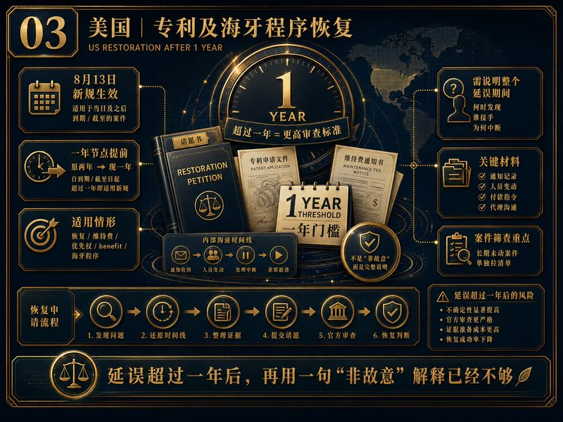 美国专利及海牙程序恢复