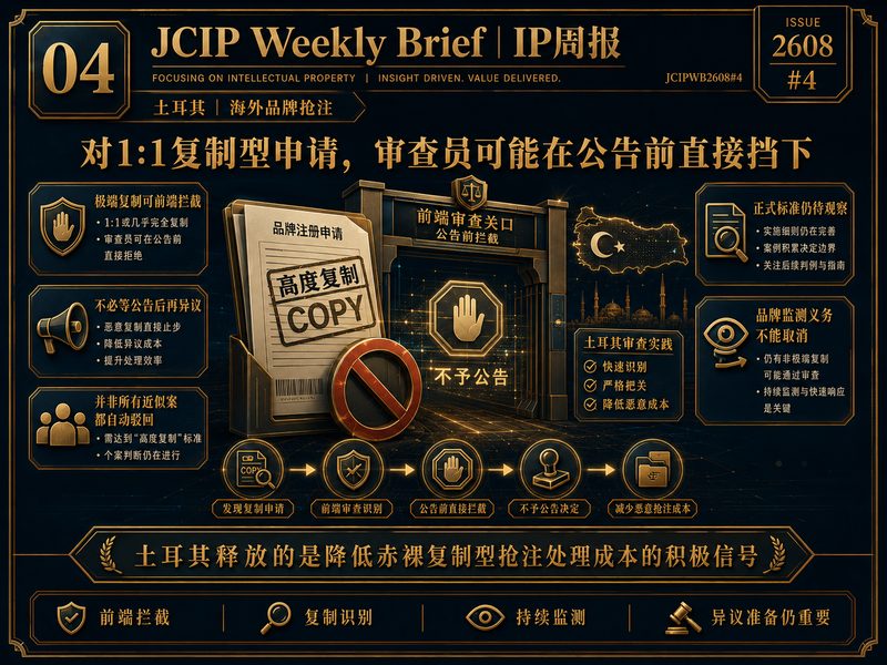 土耳其主动拦截高度复制型海外品牌抢注